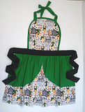 Christmas ELF elf Green Skirt OSFM Adult Women Apron kitchen Dress up Moonlight Made