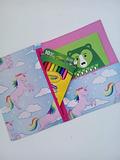 child's activity folder holds A5 notebook pencils or toys Unicorn Moonlight Made