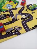 Child's activity folder holds A5 notepad pencils or toys Construction Road track Play mat Moonlight Made