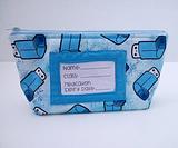 blue asthma zip pouch ventolin storage medication label window