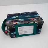 monster truck petrol green asthma medication zip case storage moonlight made handmade